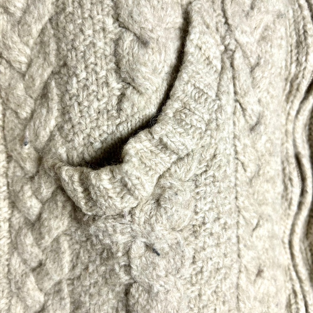 AranCrafts Ireland Cable Hooded Knit Zip Sweater in Cream SZ S - Picture 6 of 7